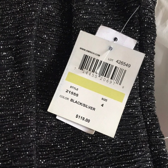 NE Nightway Black + Silver Glitter Knit Teardrop Gown - Picture 7 of 7